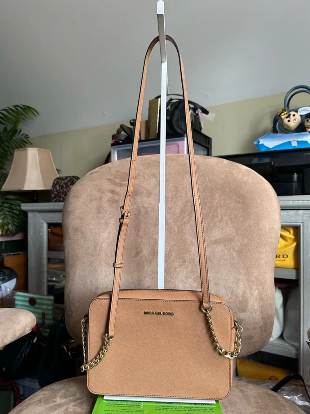 Michael Kors Jet Set Light Brown East West Large Crossbody Bag Good Condition - Picture 2 of 11